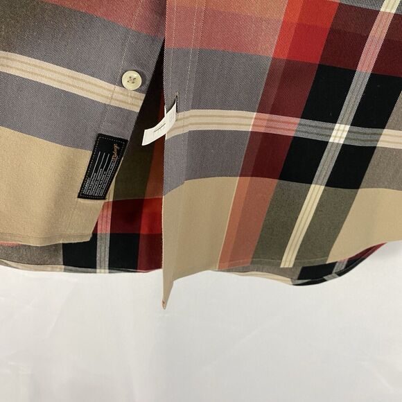 Vintage 7 Diamonds Windowpane Plaid Shirt Men XL Tan Button Down Long Sleeve - Picture 4 of 9